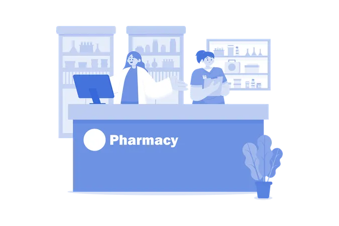 Pharmacy Assistant Illustration Concept On A White Background Illustration
