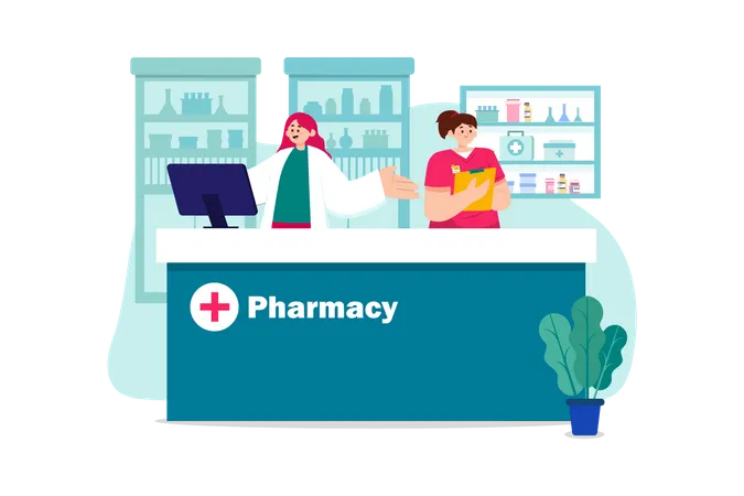 Pharmacy Store  Illustration