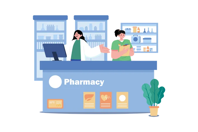 Pharmacy Store  Illustration