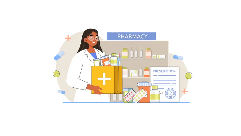 Pharmacy worker  Illustration