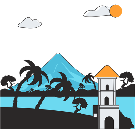 Philippinen – Mayon Vulkan  Illustration
