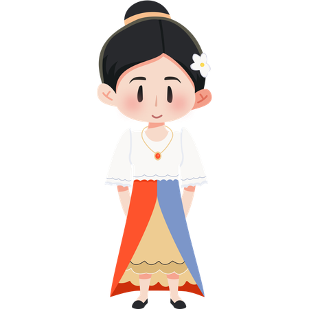 Fille Philippines Barong Tagalog  Illustration