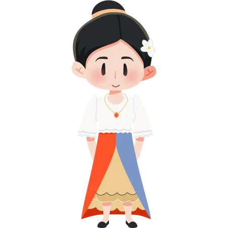 Fille Philippines Barong Tagalog  Illustration