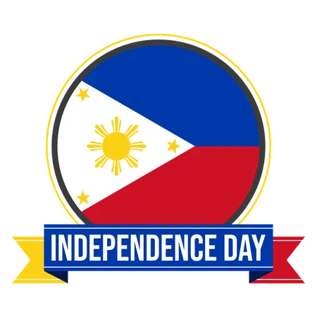 Philippines Independence Day Badge Illustration