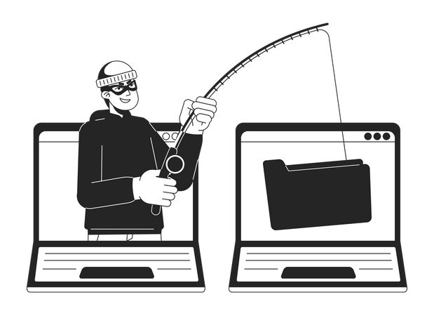 Phishing confidential information  Illustration