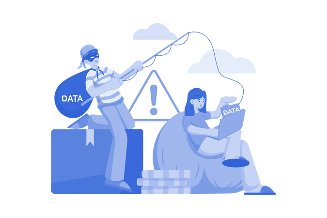 Phishing data theft  Illustration