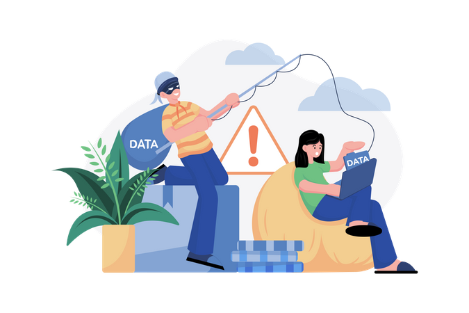 Phishing data theft  Illustration