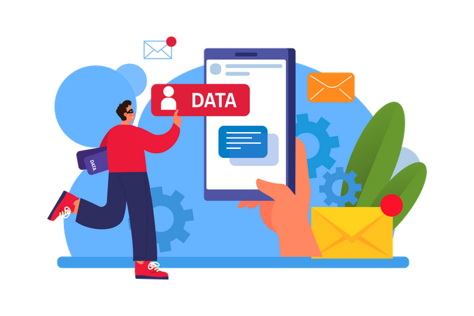 Phishing data theft  Illustration