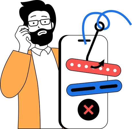 Phishing mobile password  Illustration