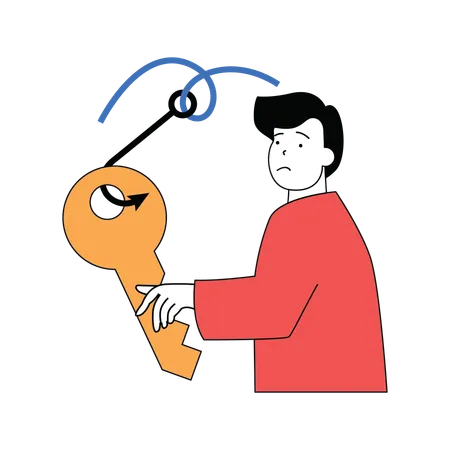 Phishing security key  Illustration