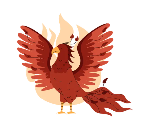 Phoenix bird mythical creature  Illustration