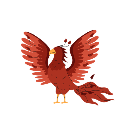 Phoenix fire bird  Illustration