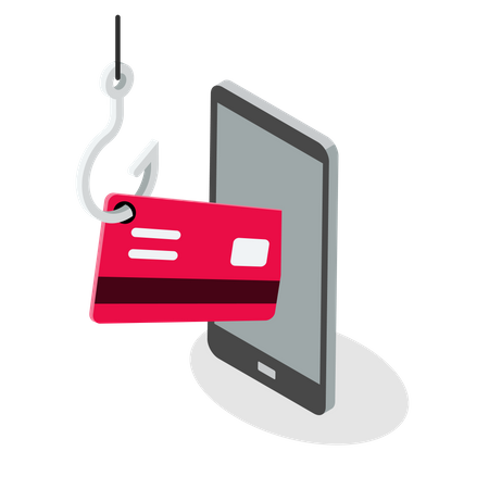 Phone credit card fraud Illustration