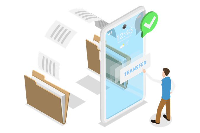 Phone Data Exchange  Illustration