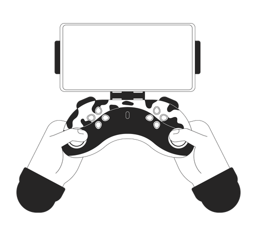 Phone holder for game controller  Illustration