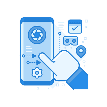 Phone Interaction  Illustration
