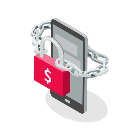 Phone ransomware attack  일러스트레이션