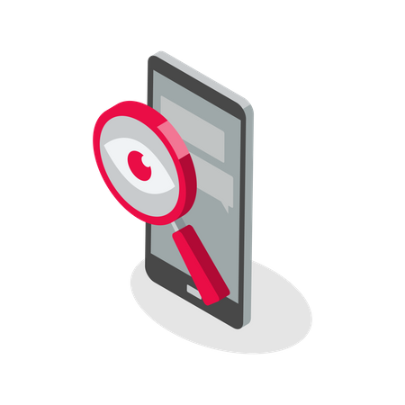 Phone spyware attack  일러스트레이션