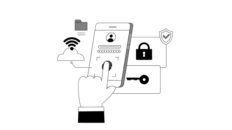 Phone unlock using biometrics  Illustration