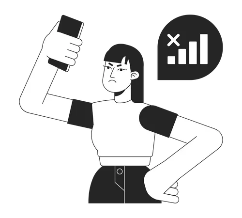 Phone user losing network signal  Illustration