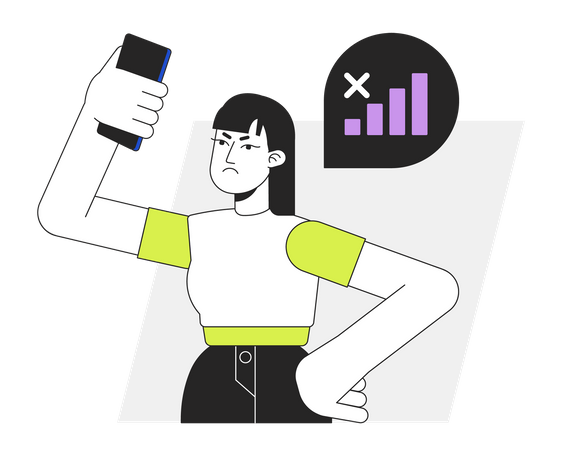 Phone user losing network signal  Illustration