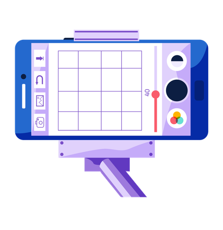 Phone with open source video recording application  Illustration