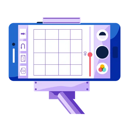 Phone with open source video recording application  Illustration