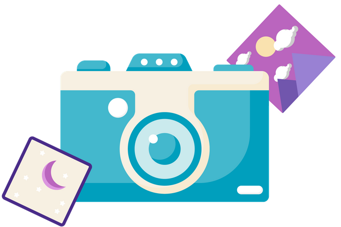 Photo camera and gallery  Illustration