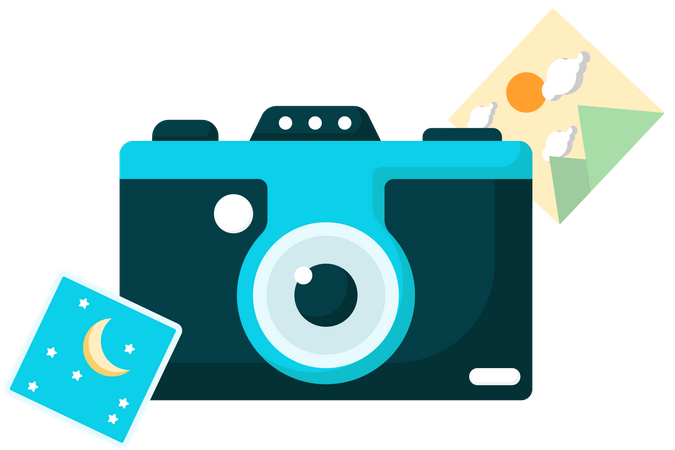 Photo camera and gallery  Illustration