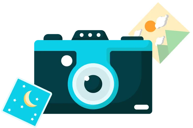 Photo camera and gallery  Illustration