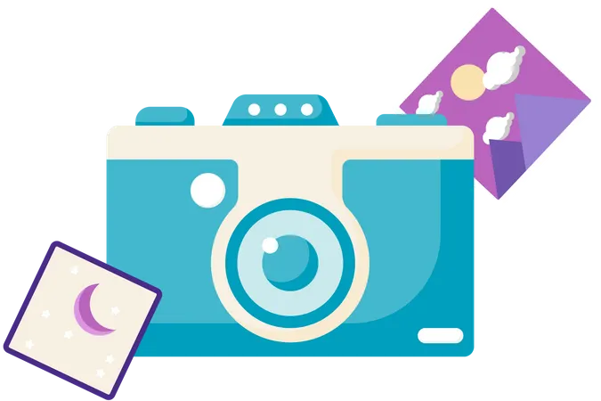 Photo camera and gallery  Illustration