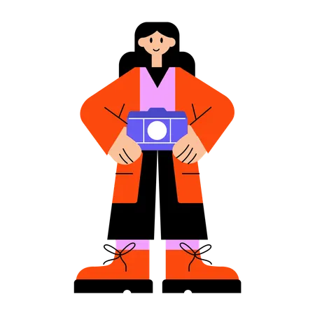 Photographer clicking photos  Illustration