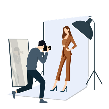 Photographer doing model photoshoot  Illustration