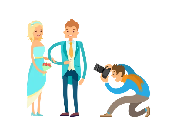 Photographer doing photography in Engagement Ceremony Illustration