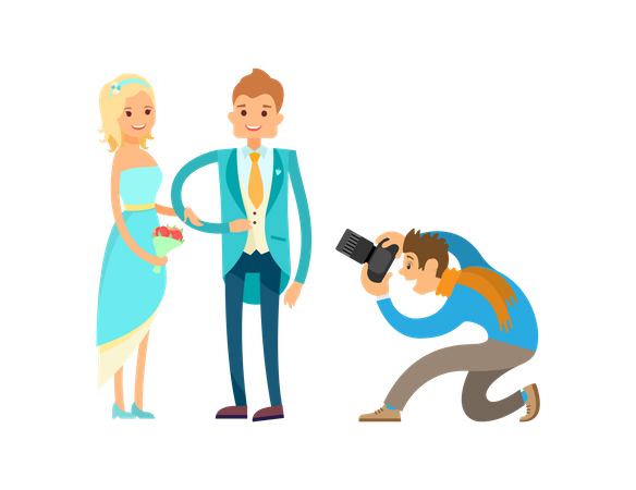 Photographer doing photography in Engagement Ceremony  Illustration