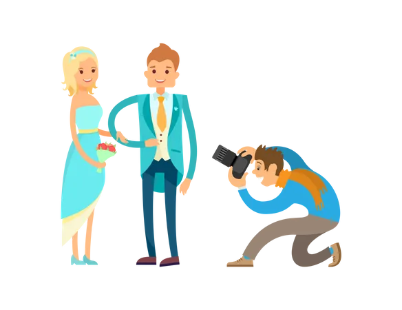 Photographer doing photography in Engagement Ceremony  Illustration