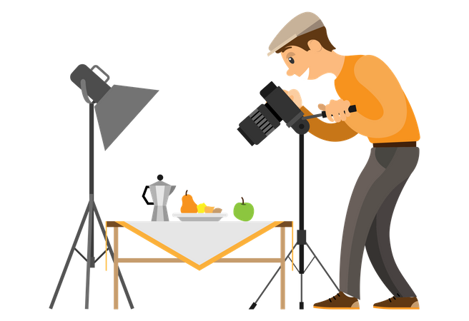 Photographer doing product photography  Illustration