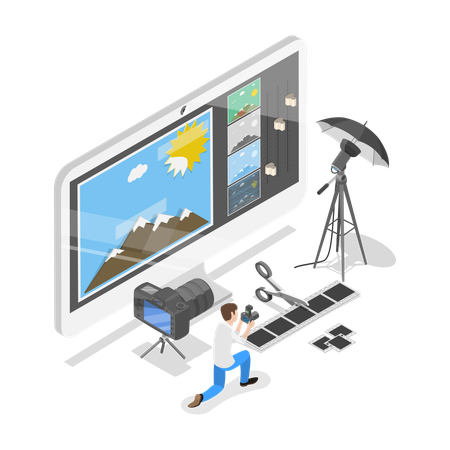 Photographer doing shoot in studio  Illustration