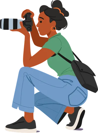 Photographer is clicking images  Illustration