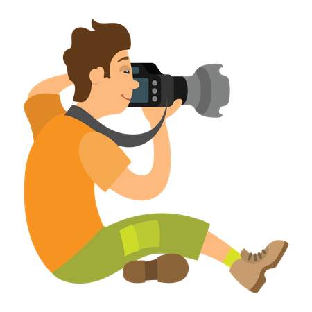 Photographer taking photo  Illustration