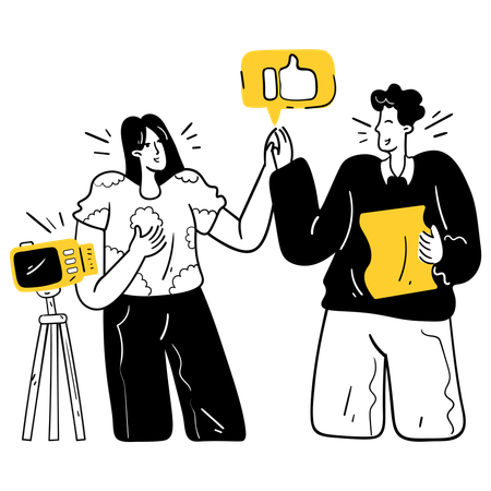 Photographer team Collaboration with Other Creators  Illustration