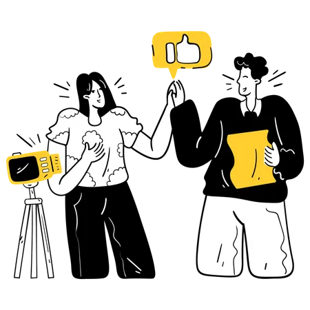 Photographer team Collaboration with Other Creators  Illustration