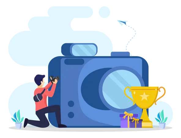 Photography Competition Illustration Flat Vector Template Illustration