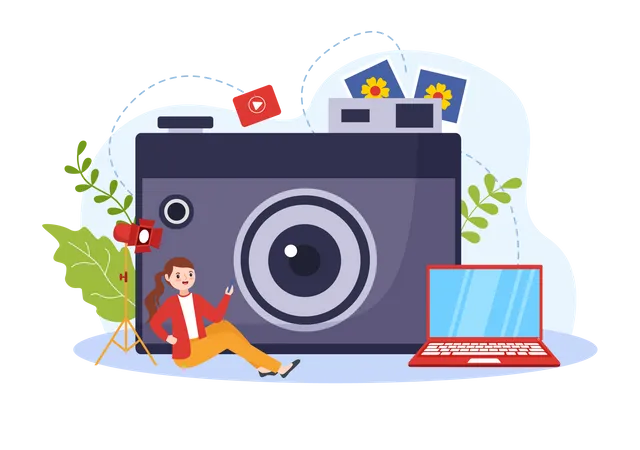 Photography Vector Illustration With Camera And Equipment To Capture Travel Tourism Adventure And Memories In A Flat Cartoon Background Design Illustration