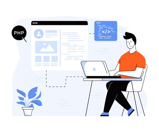 PHP Developer Illustration