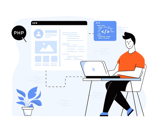 PHP Developer  Illustration