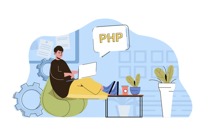 PHP developer  Illustration