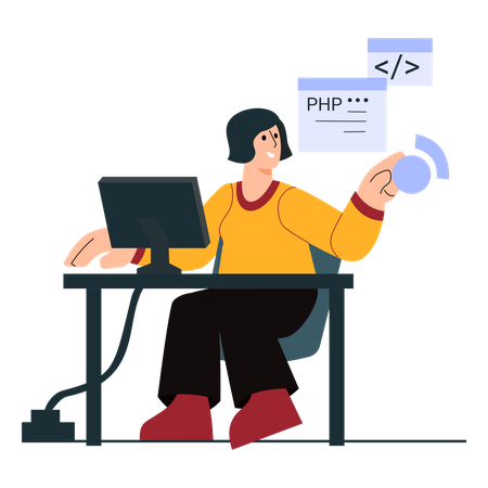 PHP developer Illustration