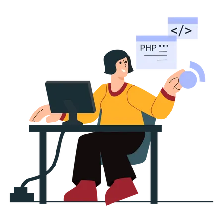 PHP developer Illustration