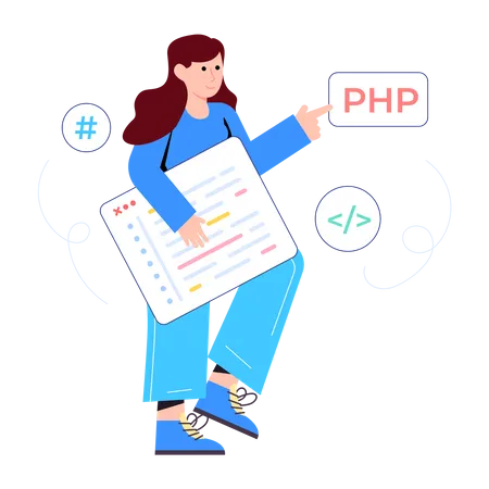 Check Out Flat Illustration Of PHP 일러스트레이션